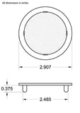 2.5" Round Open Screen Vent - tab style, black - bag of 4