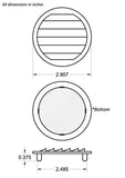 2.5" Round Screened Vent - tab style, brown - bag of 4