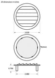 3" Round Screened Vent - tab style, brown - bag of 4