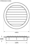 4" Round Plastic vent, white - bag of 4