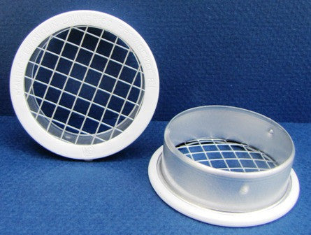2.5" Round Open Screen Vent w 1/4" mesh, white