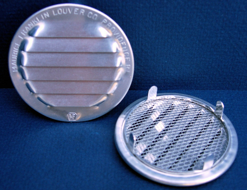 2" Round Screened Vent - tab style, mill - bag of 6