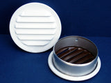 3" Round No Screen vent, white - bag of 4