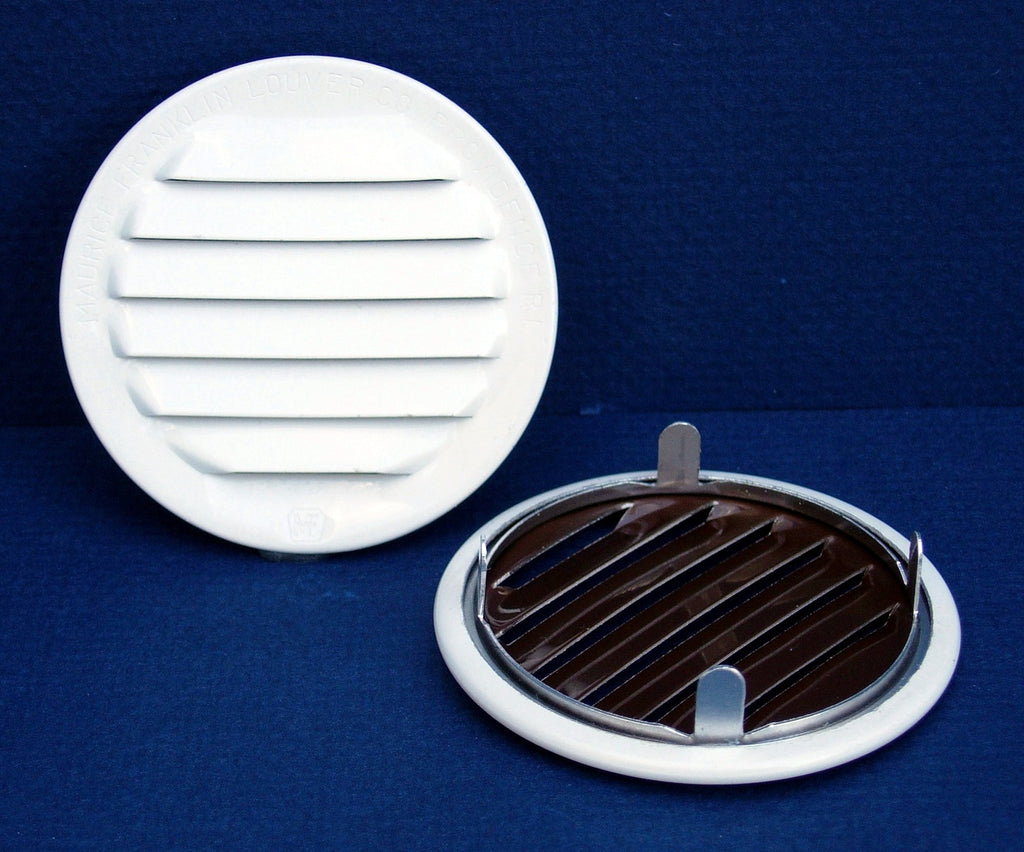 2" Round No screen vent - tab style, white - bag of 6