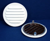 2.5" Round No screen vent - tab style, white - bag of 4