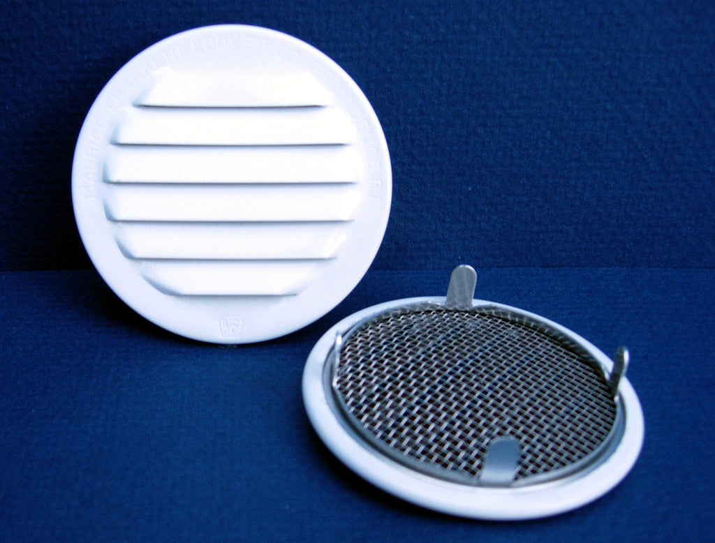 4" Round Screened Vent - tab style, white - bag of 4